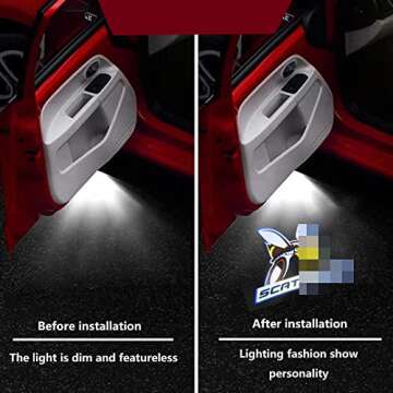 通用 Car Door Logo Lights Courtesy LED Projector Lamps Accessories Compatible for Charger 2012-present