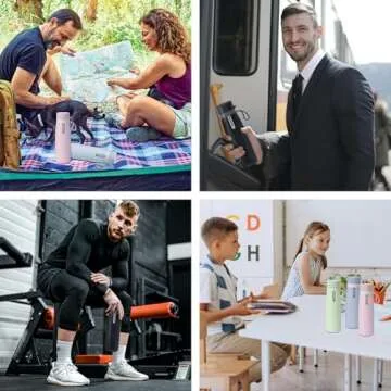 PHILIPS Filtered Water Bottle, Insulated Stainless Steel Water Purifier Bottle for Daily Life & Travel, BPA Free with GoZero Everyday Filter for Cleaner & Tastier Tap Water, Keeps Cold, 32 oz Gray