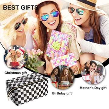 QFDS Large Capacity Travel Makeup Bag,Portable Leather Waterproof Women Travel Organizer,with Handle and Divider Flat Lay Cosmetic Bags (Football Pattern)