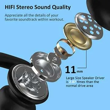 ZZN Wireless Headphones Waterproof IPX5 Sports Headsets Gym Running Bluetooth Sweatproof Earphones Noise Canceling Comfortable 20 Hours Battery ZT02 Charging Case Earbuds