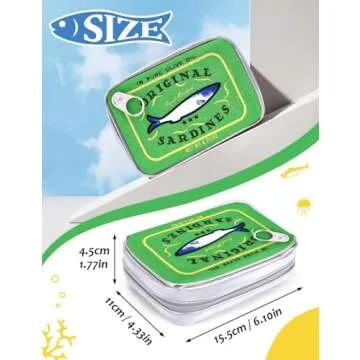 Cessfle Canned Sardines Makeup Bag, Funny Sardine Tin Fish Cosmetic Bag, Creative Cute Makeup Bag Kawaii Pencil Case Pouch, Coquette Make up Pouch for Women