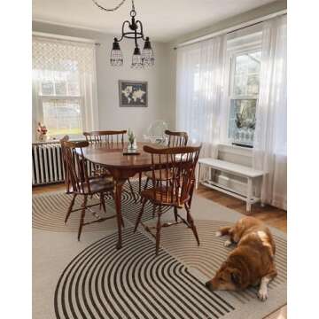 Lahome Modern Rainbow Easy Jute Rug, 6x9 Rug for Living Room Washable Indoor Outdoor Patio Rug, Farm...