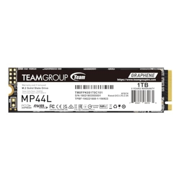 TEAMGROUP MP44L 1TB SLC Cache NVMe 1.4 PCIe Gen 4x4 M.2 2280 Laptop&Desktop SSD (R/W Speed up to 5,0...