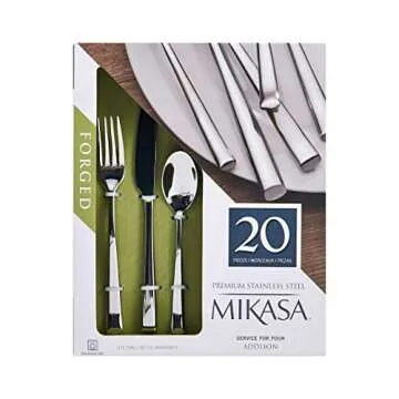 Mikasa, Addison Flatware Service for 4, 20 Piece Set, 18/0 Stainless Steel Silverware Set