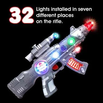 Light Up Spin Ball Blaster Toy Gun for Kids 2-8