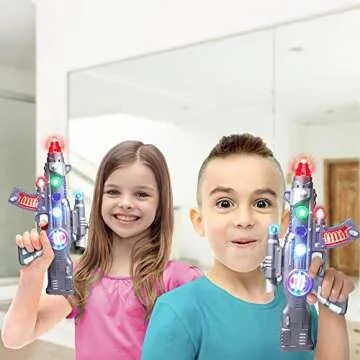 Light Up Spin Ball Blaster Toy Gun for Kids 2-8