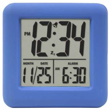Equity La Crosse Soft Blue Cube LCD Alarm Clock