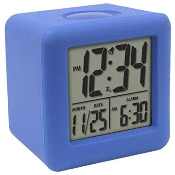 Equity La Crosse Soft Blue Cube LCD Alarm Clock