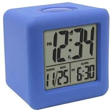 Equity La Crosse Soft Blue Cube LCD Alarm Clock