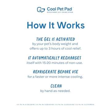 The Green Pet Shop Cool Pet Pad - Medium, Blue - Self-Cooling, Pressure Activated Mat for Dogs & Cats from 21-45 lbs - Non-Toxic Gel, No Water Needed