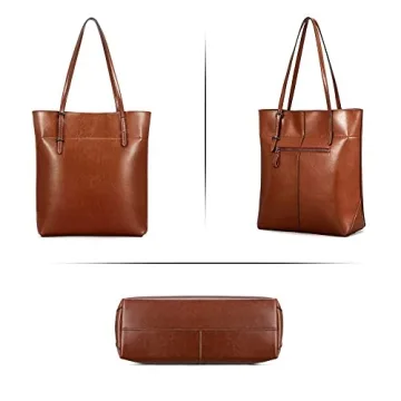 Kattee Vintage Genuine Leather Tote Handbag for Women