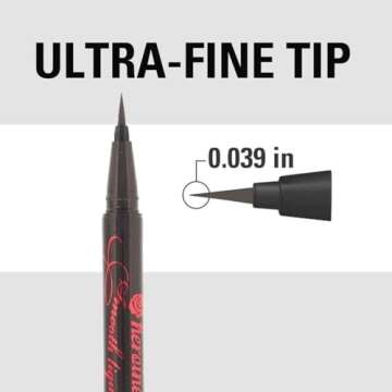 Heroine Make by KISSME Waterproof Smooth Liquid Eyeliner, Japanese Eye Makeup for Smudge-free, Super Keep Brown Black