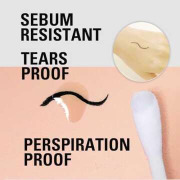 Heroine Make by KISSME Waterproof Smooth Liquid Eyeliner, Japanese Eye Makeup for Smudge-free, Super Keep Brown Black