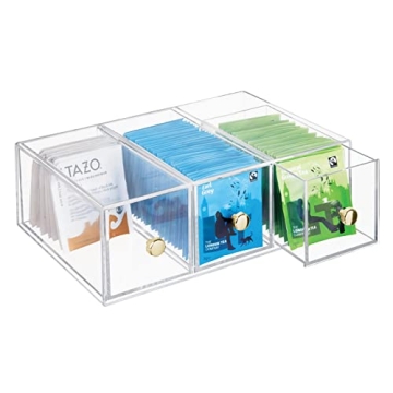 mDesign Kitchen Pantry Storage Organizer with 3 Drawers