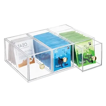 mDesign Kitchen Pantry Storage Organizer with 3 Drawers