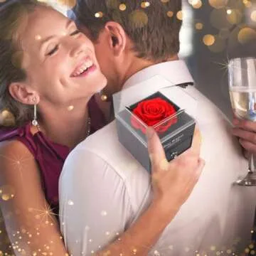 Mothers Day Mom Gifts for Mom from Daughter Son, Preserved Rose with I Love You Necklace, Eternal Flowers Rose Gifts for Mom Wife Girlfriend on Mothers Day Anniversary Birthday Gifts for Women (Red)