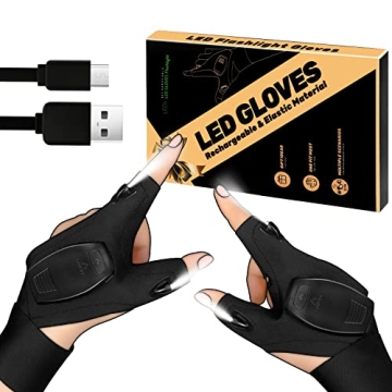 LED Flashlight Gloves Rechargeable Men's Gift for Christmas