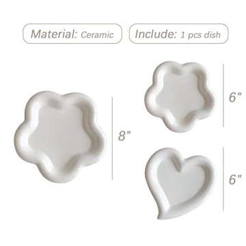 BETYMAO White Flower Ceramic Jewelry Dish Organizer Decor