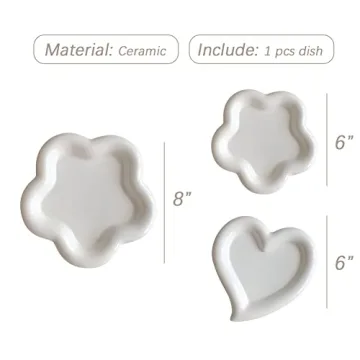 BETYMAO White Flower Ceramic Jewelry Dish Organizer Decor