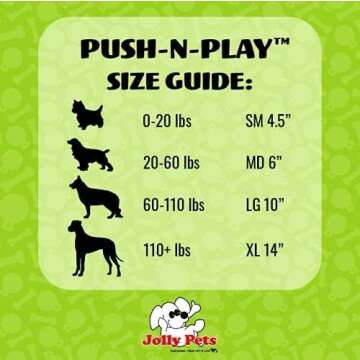 Jolly Pets Push-n-Play Ball Dog Toy, 10 Inches/Large, Blue