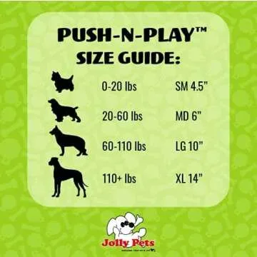 Jolly Pets Push-n-Play Ball Dog Toy, 10 Inches/Large, Blue