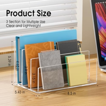 KTRIO Acrylic File Holder for Stylish Desk Organization