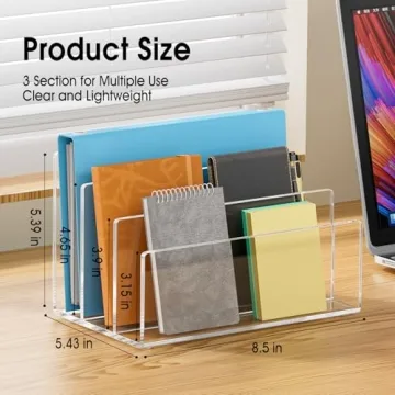 KTRIO Acrylic File Holder for Stylish Desk Organization