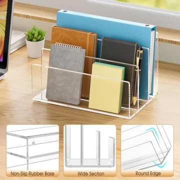 KTRIO Acrylic File Holder for Stylish Desk Organization