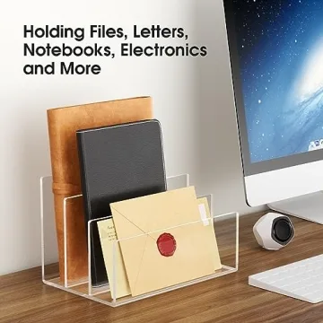 KTRIO Acrylic File Holder for Stylish Desk Organization