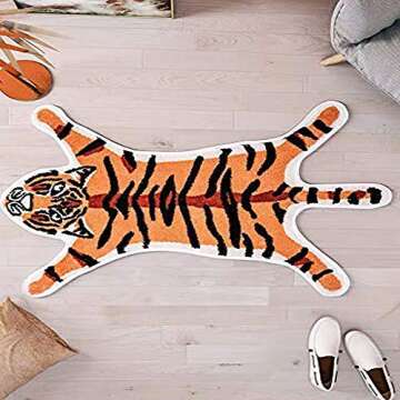 Tiger Printed Rug/Mat for Bathroom, Faux Tiger Non-Slip Door Mat Area Rug Absorbent Bathtub Rug for ...
