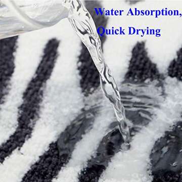 Tiger Printed Rug/Mat for Bathroom, Faux Tiger Non-Slip Door Mat Area Rug Absorbent Bathtub Rug for Small Home Decor Animal Printed Carpet Bathroom Plush Shower Rugs (Orange)