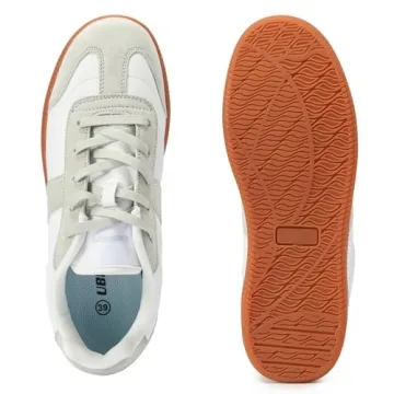UBFEN Women's Retro Sneakers Stylish Comfortable White Grey