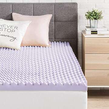 Best Price Mattress 3 Inch Egg Crate Memory Foam Mattress Topper with Soothing Lavender Infusion, Ce...