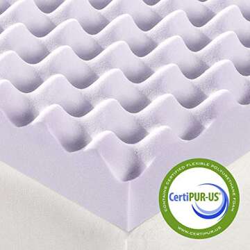 Best Price Mattress 3 Inch Egg Crate Memory Foam Mattress Topper with Soothing Lavender Infusion, CertiPUR-US Certified, King