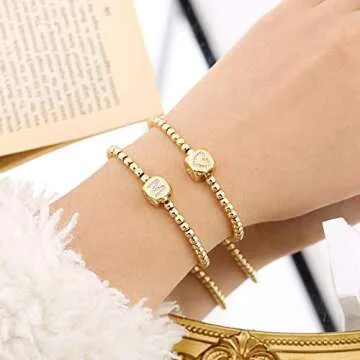 Yoosteel Gold Filled Initial Bracelets for Women