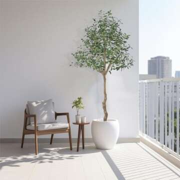 AnTing Artificial Olive Tree 6FT Faux Olive Branches and Fruits with Pot for Home Decor Indoor Gift