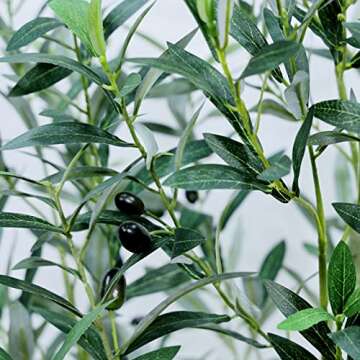 AnTing Artificial Olive Tree 6FT Faux Olive Branches and Fruits with Pot for Home Decor Indoor Gift
