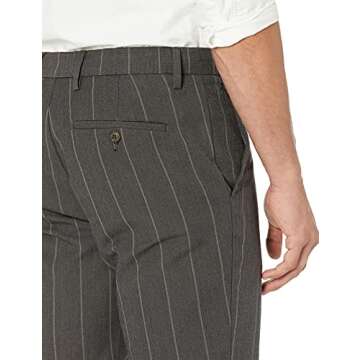 Goodthreads Men's Slim-Fit Modern Comfort Stretch Chino Pant, Dark Grey Pinstripe, 31W x 30L