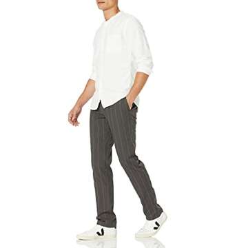 Goodthreads Men's Slim-Fit Modern Comfort Stretch Chino Pant, Dark Grey Pinstripe, 31W x 30L