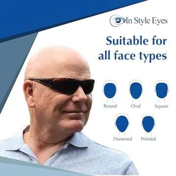In Style Eyes Del Mar Wrap Around Bifocal Reading Sunglasses - Full-Rimmed Cheater Glasses - Polarized Polycarbonate Lens - Glossy Tortoise - 2.5x