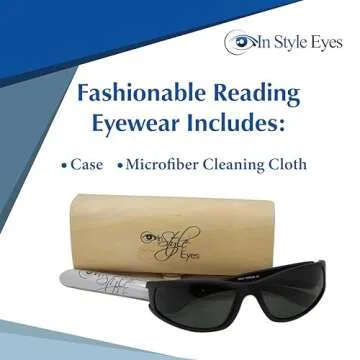 In Style Eyes Del Mar Wrap Around Bifocal Reading Sunglasses - Full-Rimmed Cheater Glasses - Polarized Polycarbonate Lens - Glossy Tortoise - 2.5x