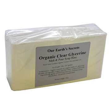Our Earth's Secrets Organic Oil Clear Glycerin - 2 Pound Melt and Pour Soap Base