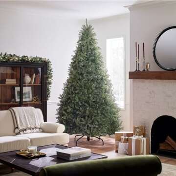 National Tree Company Artificial Full Christmas Tree, Green, Dunhill Fir, Includes Stand, 9 Feet