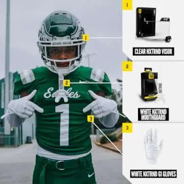 Nxtrnd G1 Youth Football Gloves, Kids Sticky Receiver Gloves (White, Youth Medium)