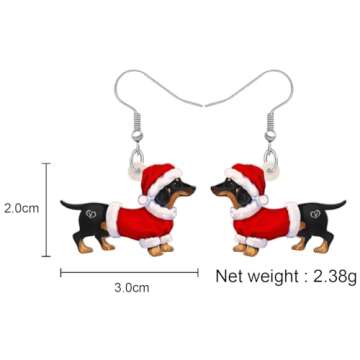 Bonsny Acrylic Drop Dangle Christmas Gifts Dog Puppy Doggy Earrings Ornaments Decorations Jewelry For Women Accessories (Dachshund)