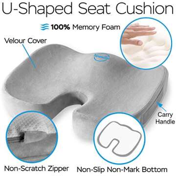 Ergonomic Lumbar Support and U-Shaped Seat Cushion Set