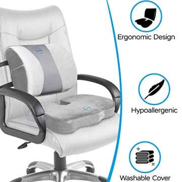 Ergonomic Lumbar Support and U-Shaped Seat Cushion Set