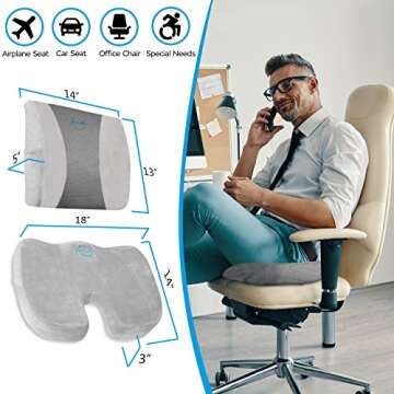 Ergonomic Lumbar Support and U-Shaped Seat Cushion Set
