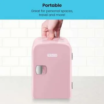 Chefman Portable Mini Fridge for Drinks & Snacks - Pink