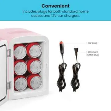 Chefman Portable Mini Fridge for Drinks & Snacks - Pink